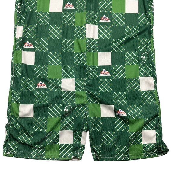 Coors Light Phoenix Waste Management Open Green Plaid Romper M Golf Birds Nest - Picture 2 of 8